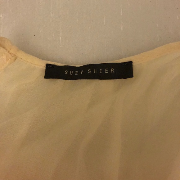 Suzy Shier - Floaty Lace Dress in Antiqued Ivory - Size M - Picture 10 of 11